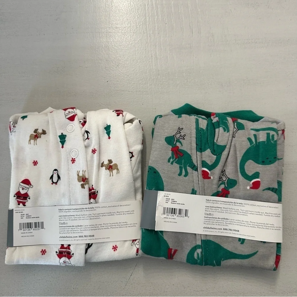 Child of Mine by Carters Newborn Sleep & Play Long Sleeve Onesies Sz Newborn NWT